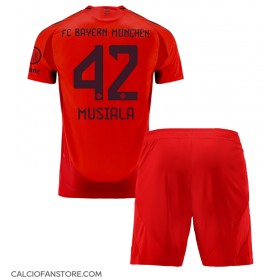 Maglia Calcio Bayern Munich Jamal Musiala #42 Prima Divisa Bambino 2024-25 Manica Corta (+ pantaloncini)